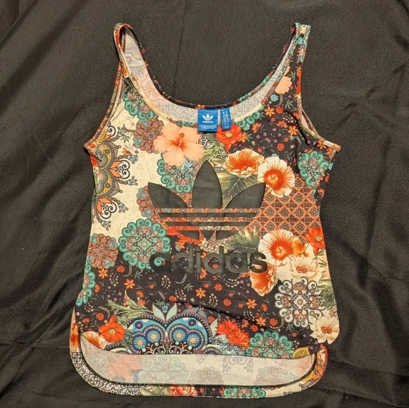 FARM Rio Adidas Jardim Agharta Floral Sporty Tank Top Size Small - Picture 3 of 12